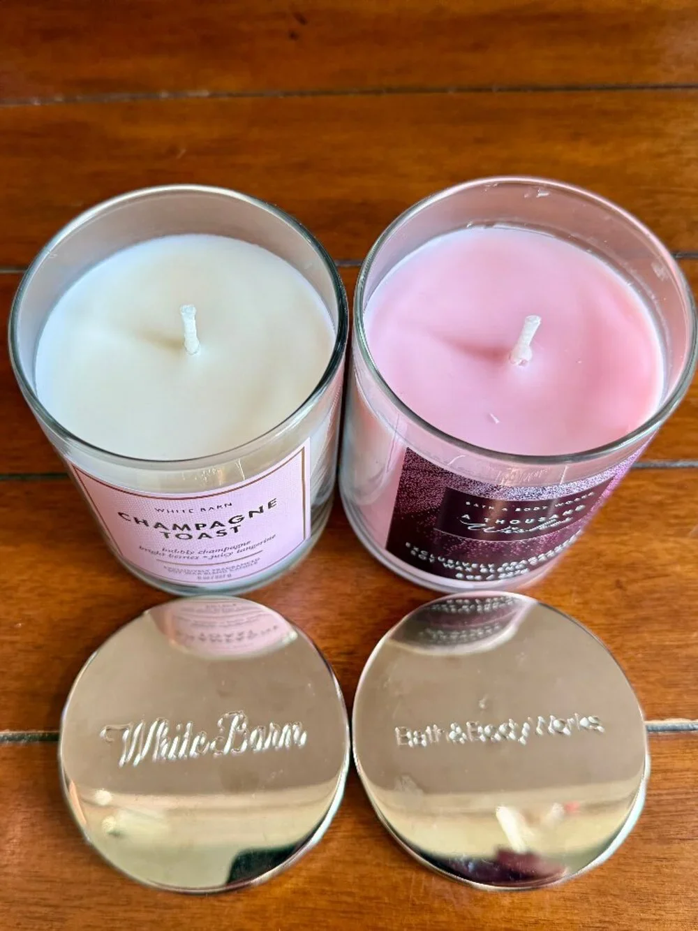 NEW 2-Pc CHAMPAGNE TOAST & A THOUSAND WISHES Single Wick Candles BBW